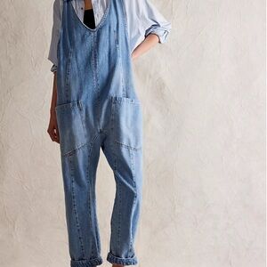 Free people denim  jumpsuit